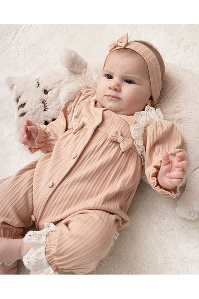 BEREKET BABY 0-9 Months Baby Romper - Cotton, Long Sleeve and Snaps Bereket Baby