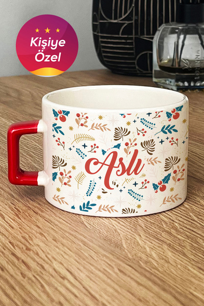 Hedizu Kişiye Özel İsme Özel Lüks Fincan Kırmızı Doğum Günü Yılbaşı Hediyesi ...