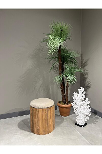 Aberteka Kokina Venge Ahşap Wellsoft Sütlü Kahve Puf&Bench