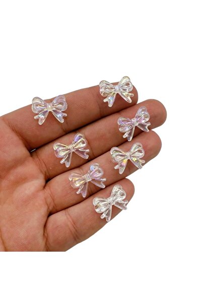 312 KONSEPT 18 мм блестяща прозрачна панделка с мъниста - 50 броя