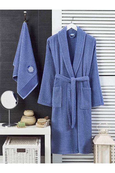 Elmira Textile Σετ μπουρνούζι από βαμβακερή πετσέτα γυναικεία και ανδρική Elmira Şalyaka
