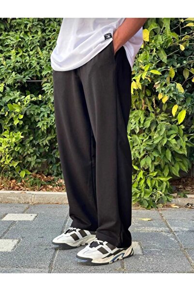 yg ydn giyim Pantaloni de sport negri, unisex, compacti, cu picioare drepte