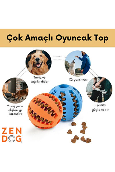 ZENDOG ZEN DOG Eğlenceli ve Sağlıklı - Köpekler İçin Oyuncak Topu - Mamalı Top - Diş Temizleme Topu