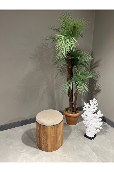 Aberteka Kokina Venge Ahşap Wellsoft Sütlü Kahve Puf&Bench