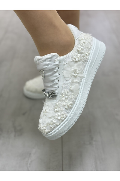 Ayakkabı Tutkusu Stilo ® Wedding Dress Shoes White Flat Sole Stylish Comfortable Light Sole Special Design
