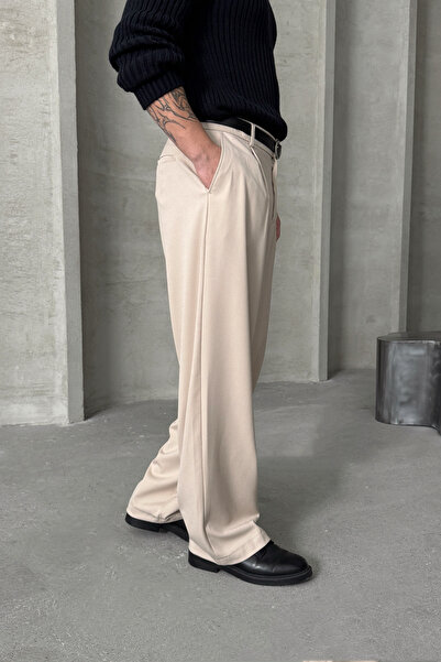 HYMAN Erkek Pileli Ekstra Baggy Kalıp Kumaş Pantolon