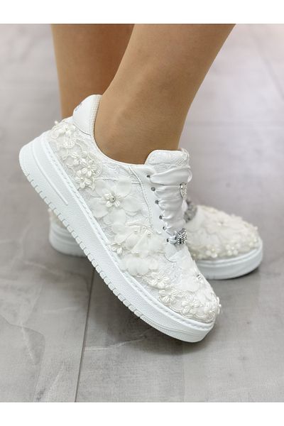 Ayakkabı Tutkusu Stilo ® Pantofi rochie de mireasa Talpa plată albă Elegantă Talpă ușoară confortabilă Design special