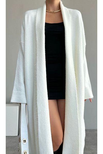 NATUFIAN STORE Women's Shawl Collar Long Knitwear Soft Textured Knitwear Cardigan