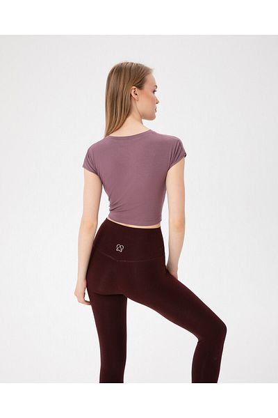 Ayma Active Εκκαβερό ™   Γυναικεία μπλούζα Lilac Viscose - Κοντό μανίκι και σταυρωτό περιτύλιγμα