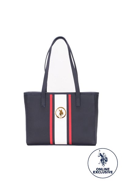 U.S. Polo Assn. Geanta de umar dama bleumarin-alb-rosu Us8029 - exclusiv online