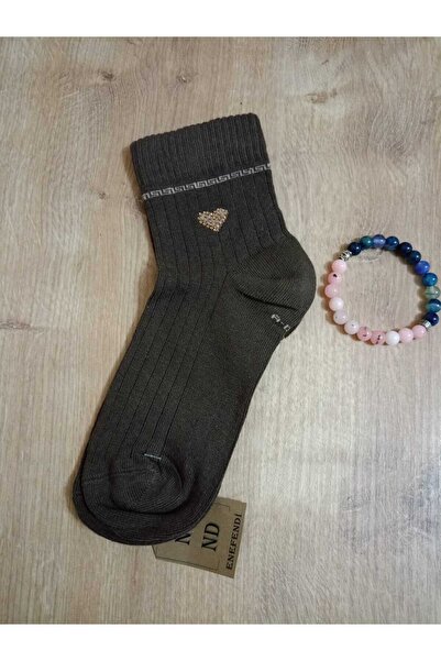 ENEFENDİ Каменни сърца, еластични памучни ароматизирани безшевни чорапи, кафяви дамски чорапи 36-40