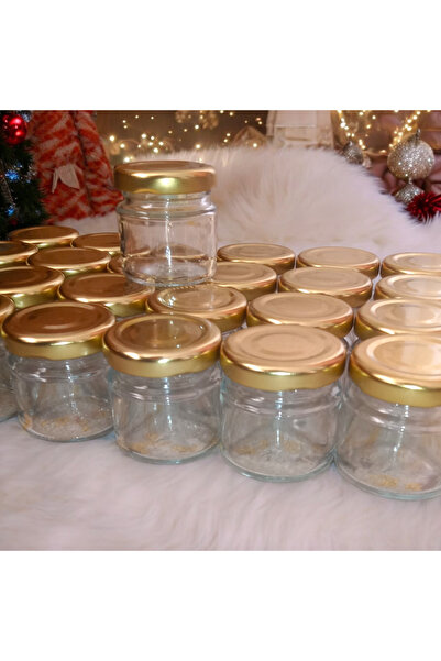 Şişecam Gold Kapaklı 40cc Küçük Cam Kavanoz Bal Kavanozu 25 Adet
