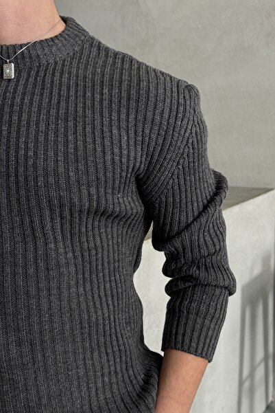 HYMAN Men's Ribbed Knitted Oversize Sweater