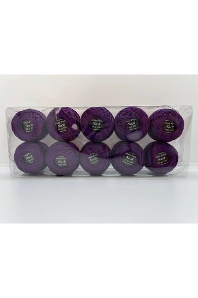 ALMİŞ Almiş Perle Etamin-Cross-Stitch 10 Thread Set (10 Gr-No:8) Purple-Lilac Shades