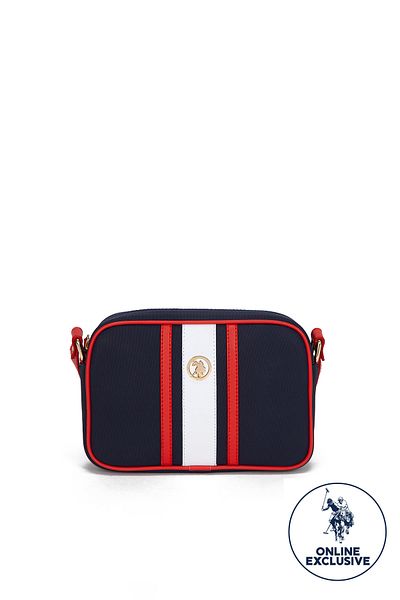 U.S. Polo Assn. Geantă Messenger de damă Bleumarin-Alb-Roșu Us8003 - Exclusiv online