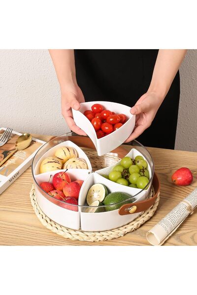 Coco Life Snack Storage Box with Handle - Multipurpose Food Storage Containers 5 Compartments Food Storage Containers