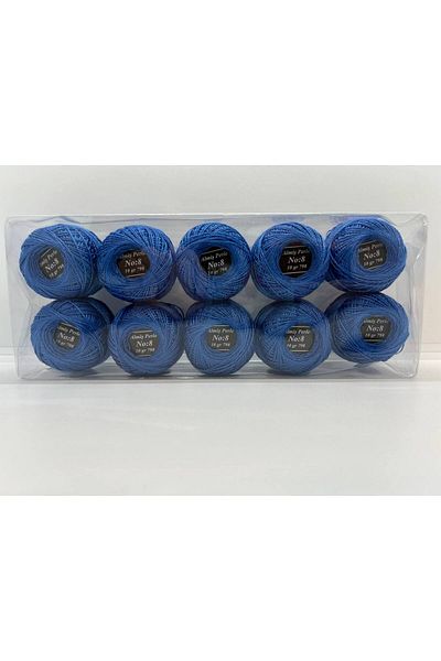 ALMİŞ Almiş Perle Etamine-Cross Stitch Σετ 10 κλωστών (10 Gr-No:8) Μπλε - Τυρκουάζ αποχρώσεις