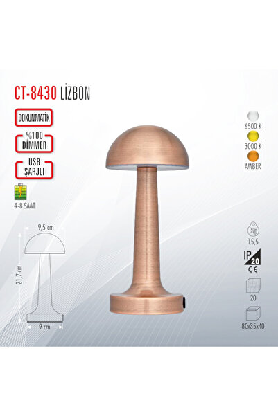 Cata CT-8430 LİZBON ŞARJLI MASA LAMBASI