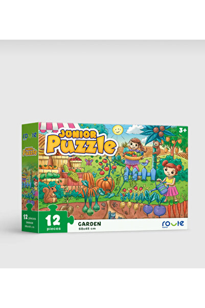 ROUTE Eğitici Çocuk oyunu Junior Puzzle Garden 68x48 cm 12 Pcs (Çocuk Yapboz Bahçe)