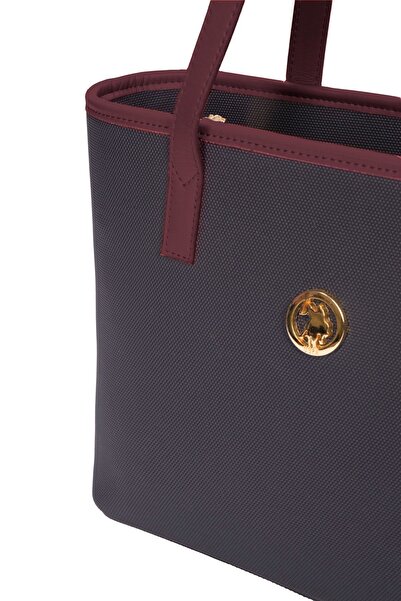 U.S. Polo Assn. Geanta de umar dama model Us3075 - bleumarin si rosu claret