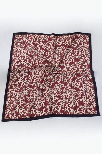 QUM İPEK Пастельний шарф з крепової тканини з візерунком цегли