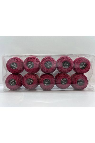ALMİŞ Almiş Perle Etamin-Cross Stitch 10-Piece Thread Set (10 Gr-No:8) Pink Shades