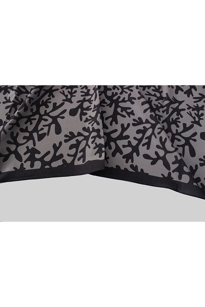 QUM İPEK Φουλάρι με μοτίβο Anthracite Moss Crepe