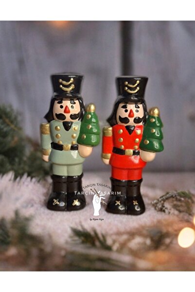 TARÇIN TASARIM 2'li Kurşun Asker Dekoratif Biblo,Fındıkkıran,Yeni Yıl/Yılbaşı...