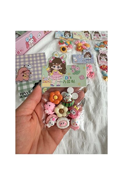 Zehra Aksesuar Sevimli figürlerde akrilik stickerlı charm seti