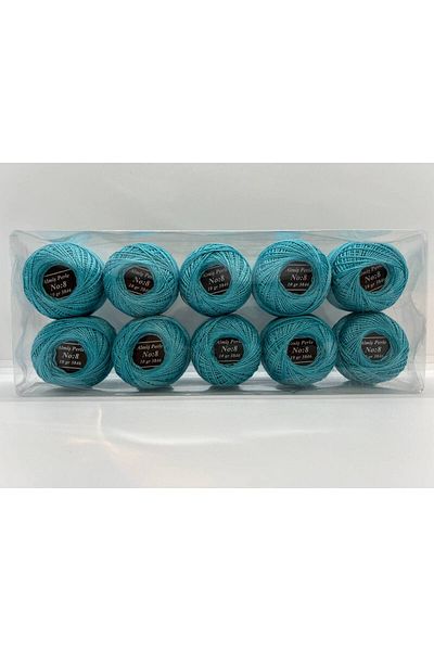 ALMİŞ Almiş Perle Etamine-Cross Stitch Σετ 10 κλωστών (10 Gr-No:8) Μπλε - Τυρκουάζ αποχρώσεις