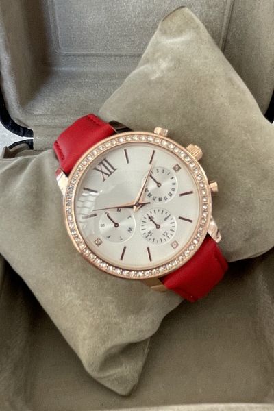 Leerybee Women's Leather Stone Quartz Wrist Watch Ns-2