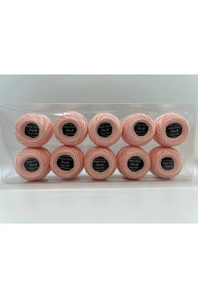 ALMİŞ Almiş Perle Etamin-Cross Stitch 10-Piece Thread Set (10 Gr-No:8) Pink Shades