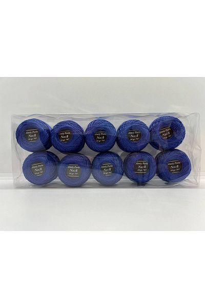ALMİŞ Almiş Perle Etamine-Cross Stitch Σετ 10 κλωστών (10 Gr-No:8) Μπλε - Τυρκουάζ αποχρώσεις