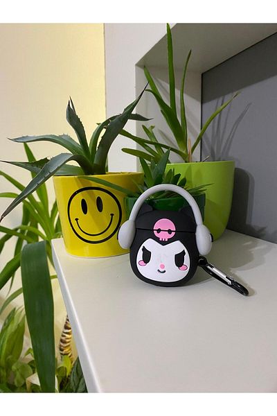 Tasarım iPhone Pro/Pro2 Generation Compatible - Kuromi with Bluetooth Protective Headset and Figure