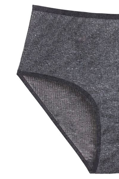 just cheap store High Waist 4-Piece Ribbed Bato Panties - Anthracite