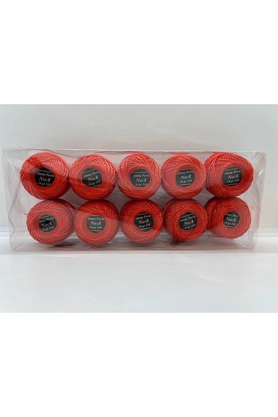 ALMİŞ Alış Perle Etamin-Cross Stitch 10'Lu Thread Set (10 Gr-No:8) Yellow-Red Shades