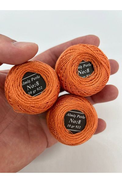 ALMİŞ Alış Perle Etamin-Cross Stitch 10'Lu Thread Set (10 Gr-No:8) Yellow-Red Shades