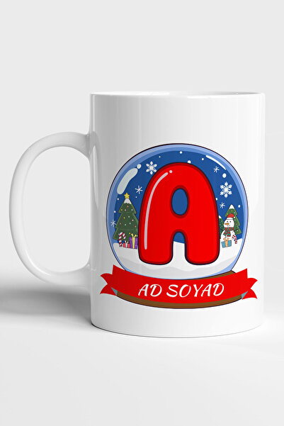 GRN TASARIM Yılbaşı Kar Küresi Detaylı Kişiye Özel Baş Harf Ve İsimli Her İsm...