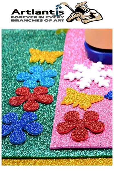 Artlantis Siyah Yapışkanlı Simli Eva 50x70 cm 3 Adet Simli Yapışkanlı Eva Süngeri Okul Kreş Anasınıfı Elişi Et