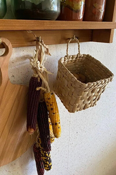 HAKİCİ Dekoratif Çok Amaçlı Doğal El Yapımı Hasır Saksı Sepet / 10x10CM