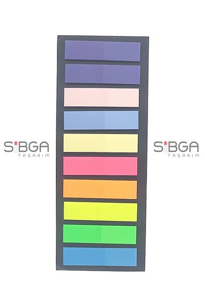 sibga tasarım Transparent Colored Post-It Note Paper - 200 Sheets Bookmark Sticker