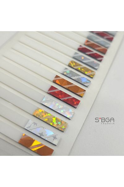 sibga tasarım Transparent Color Glitter Thin Stripe Postit - 225 Sheets Bookmark Sticker