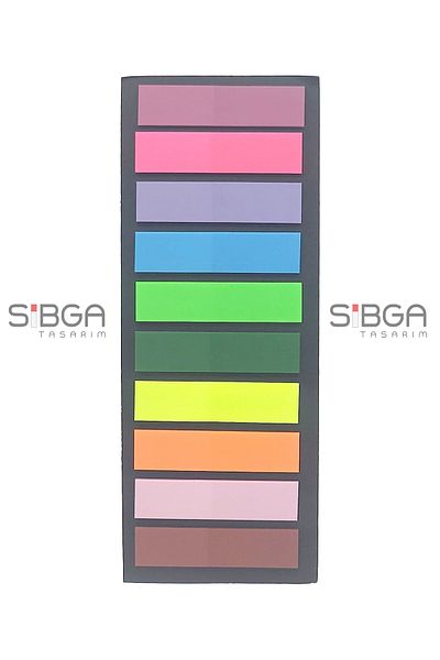 sibga tasarım Transparent Colored Post-It Note Paper - 200 Sheets Bookmark Sticker