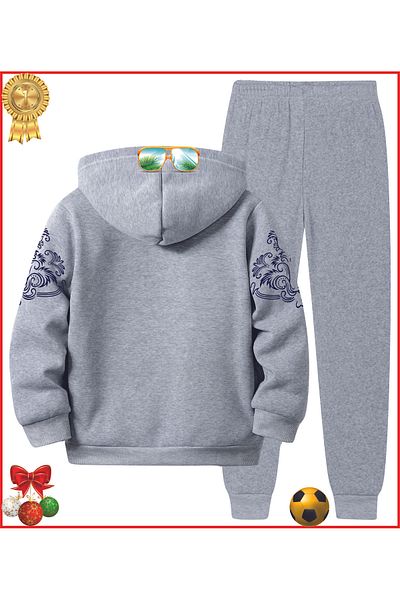 HOFFNUNG Full Zip Arabisc Hoffnung Printed Tracksuit Set