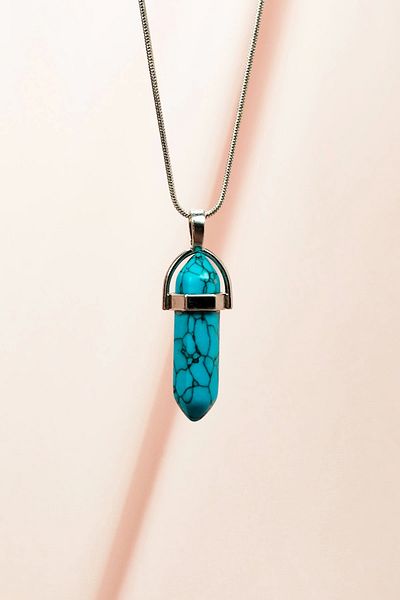 Royaleks Turquoise Natural Stone Chain with Handmade Design Pendant: 3.5 cm Chain: 20 cm Boxed