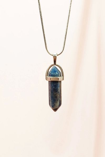 Royaleks Sodalite Stone Chain Necklace - Handmade with Design, 3.5 cm Pendant