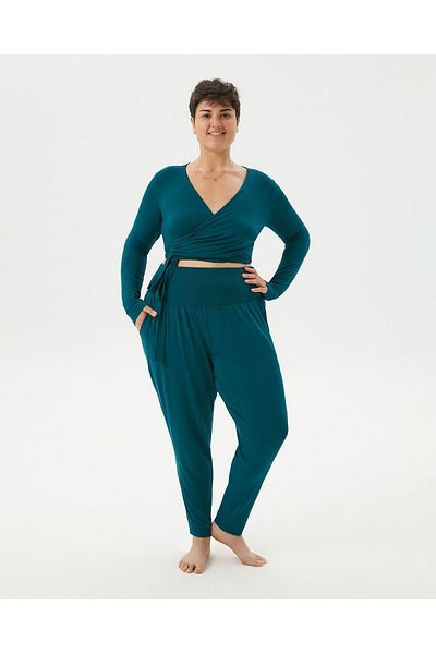 Ayma Active Bluză crop cu talie înfășurată cu ulei