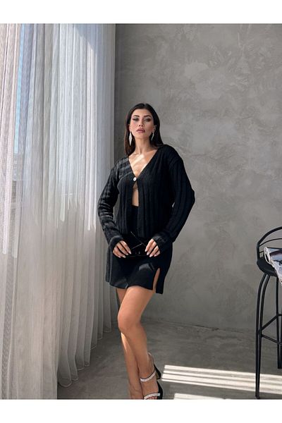 Etiket moda Skirted Cardigan Cashmere Suit