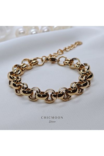 CHICMOON STORE Steel Gold Color Link Chain Bracelet