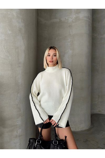 NATUFIAN STORE Pulover de damă din tricot moale cu margini